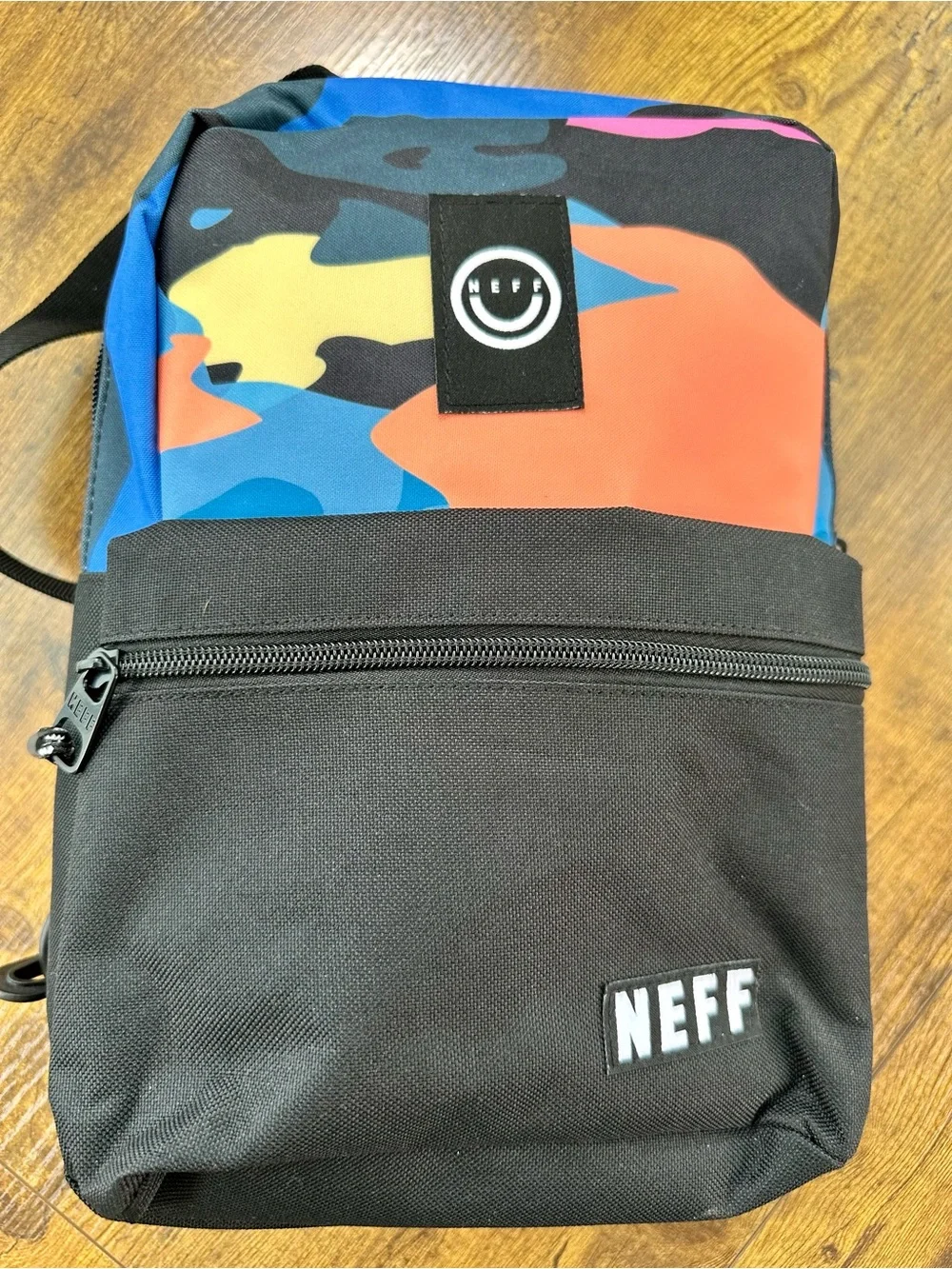 Neff Covershot Sling Bag, Black Neon Camo Backpack Unisex Daypack NWT